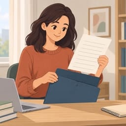 Une personne examine son attestation de niveau de français avant de déposer son dossier en préfecture