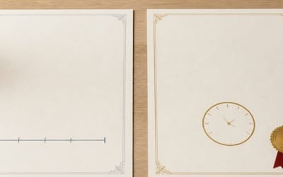 Comparaison entre une attestation de niveau TCF IRN et un diplôme DELF A2 posés côte à côte